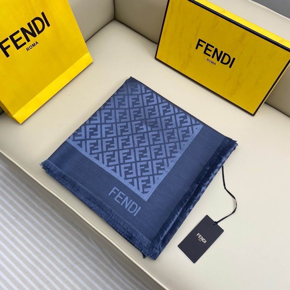 Fendi Men's Blue Scarf